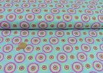 Tanisha cotton poplin turquoise fabric with circles